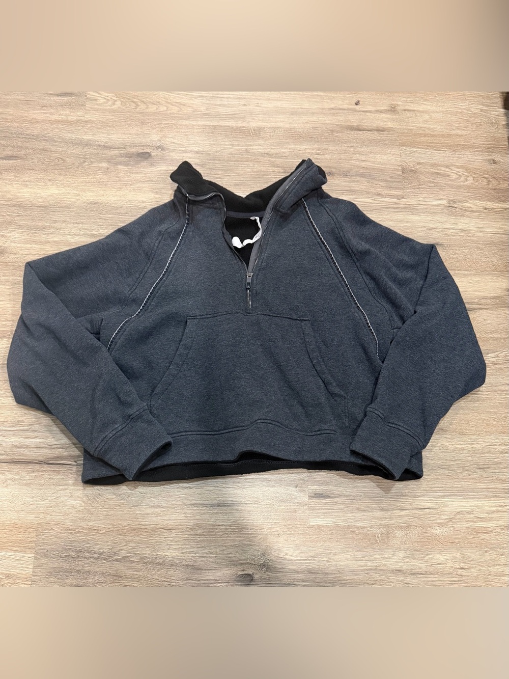 Jockey Fleece Lined Quarter Zip Cropped Sweatshirt - XL
